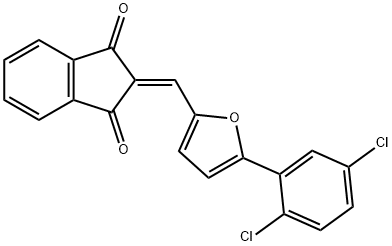 2-{[5-(2,5-dichlorophenyl)-2-furyl]methylene}-1H-indene-1,3(2H)-dione Struktur