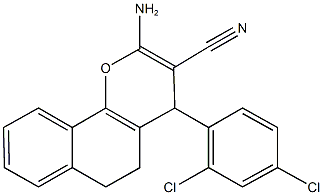 2-amino-4-(2,4-dichlorophenyl)-5,6-dihydro-4H-benzo[h]chromene-3-carbonitrile Structure