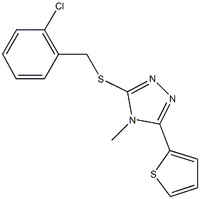 3-[(2-chlorobenzyl)sulfanyl]-4-methyl-5-(2-thienyl)-4H-1,2,4-triazole 结构式