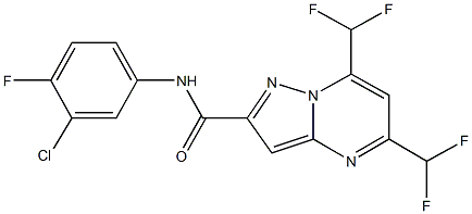 N-(3-chloro-4-fluorophenyl)-5,7-bis(difluoromethyl)pyrazolo[1,5-a]pyrimidine-2-carboxamide Structure