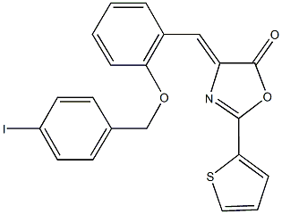 4-{2-[(4-iodobenzyl)oxy]benzylidene}-2-(2-thienyl)-1,3-oxazol-5(4H)-one Struktur