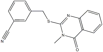 3-{[(3-methyl-4-oxo-3,4-dihydro-2-quinazolinyl)sulfanyl]methyl}benzonitrile Struktur