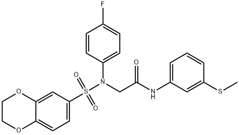677730-77-7 2-[(2,3-dihydro-1,4-benzodioxin-6-ylsulfonyl)-4-fluoroanilino]-N-[3-(methylsulfanyl)phenyl]acetamide