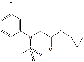 N-cyclopropyl-2-[3-fluoro(methylsulfonyl)anilino]acetamide 化学構造式