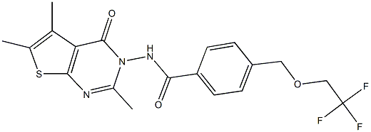 677732-93-3 4-[(2,2,2-trifluoroethoxy)methyl]-N-(2,5,6-trimethyl-4-oxothieno[2,3-d]pyrimidin-3(4H)-yl)benzamide