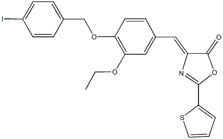 4-{3-ethoxy-4-[(4-iodobenzyl)oxy]benzylidene}-2-(2-thienyl)-1,3-oxazol-5(4H)-one Structure