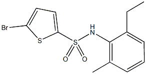 5-bromo-N-(2-ethyl-6-methylphenyl)-2-thiophenesulfonamide Struktur
