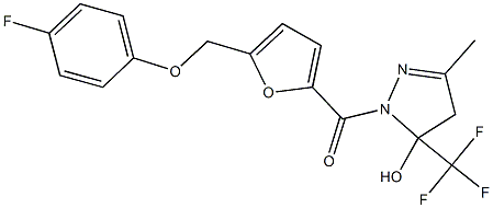 677754-40-4 1-{5-[(4-fluorophenoxy)methyl]-2-furoyl}-3-methyl-5-(trifluoromethyl)-4,5-dihydro-1H-pyrazol-5-ol