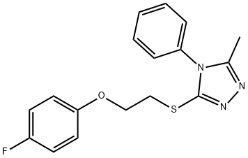 3-{[2-(4-fluorophenoxy)ethyl]sulfanyl}-5-methyl-4-phenyl-4H-1,2,4-triazole,677758-71-3,结构式