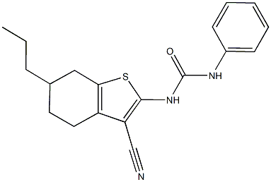 N-(3-cyano-6-propyl-4,5,6,7-tetrahydro-1-benzothien-2-yl)-N'-phenylurea 结构式