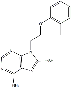 6-amino-9-[2-(2-methylphenoxy)ethyl]-9H-purin-8-yl hydrosulfide 结构式