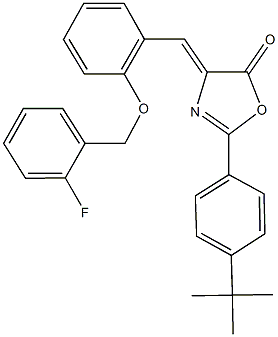 2-(4-tert-butylphenyl)-4-{2-[(2-fluorobenzyl)oxy]benzylidene}-1,3-oxazol-5(4H)-one Structure