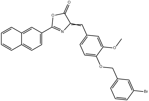 4-{4-[(3-bromobenzyl)oxy]-3-methoxybenzylidene}-2-(2-naphthyl)-1,3-oxazol-5(4H)-one,678543-72-1,结构式