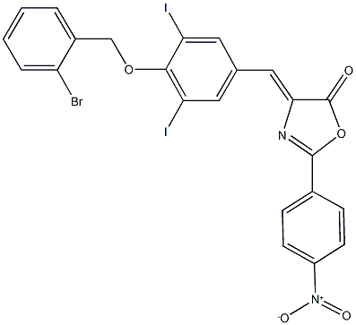 4-{4-[(2-bromobenzyl)oxy]-3,5-diiodobenzylidene}-2-{4-nitrophenyl}-1,3-oxazol-5(4H)-one|