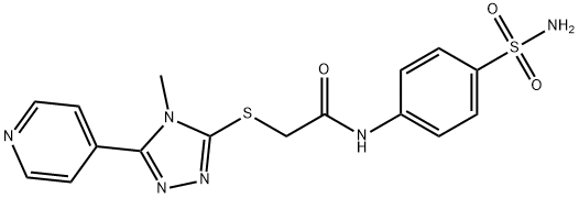 N-[4-(aminosulfonyl)phenyl]-2-{[4-methyl-5-(4-pyridinyl)-4H-1,2,4-triazol-3-yl]sulfanyl}acetamide Struktur