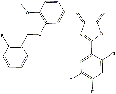 2-(2-chloro-4,5-difluorophenyl)-4-{3-[(2-fluorobenzyl)oxy]-4-methoxybenzylidene}-1,3-oxazol-5(4H)-one 结构式