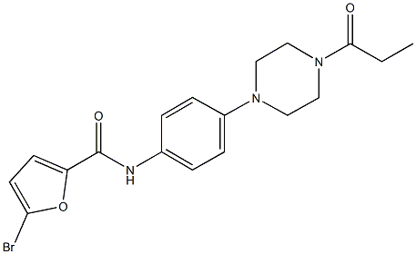 5-bromo-N-[4-(4-propionyl-1-piperazinyl)phenyl]-2-furamide Structure