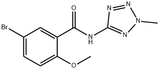 5-bromo-2-methoxy-N-(2-methyl-2H-tetraazol-5-yl)benzamide,679799-12-3,结构式