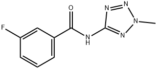 3-fluoro-N-(2-methyl-2H-tetraazol-5-yl)benzamide Struktur