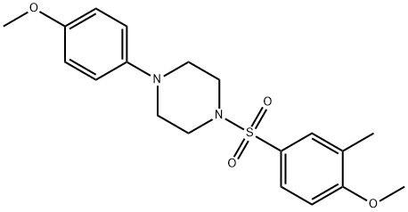 1-[(4-methoxy-3-methylphenyl)sulfonyl]-4-(4-methoxyphenyl)piperazine 结构式