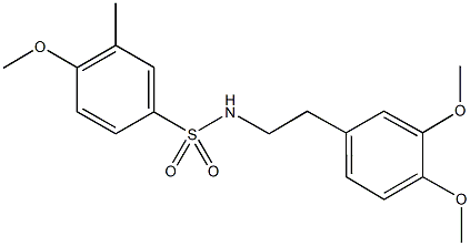 N-[2-(3,4-dimethoxyphenyl)ethyl]-4-methoxy-3-methylbenzenesulfonamide 化学構造式