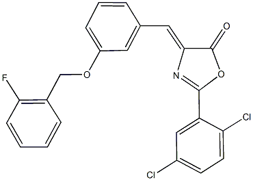 2-(2,5-dichlorophenyl)-4-{3-[(2-fluorobenzyl)oxy]benzylidene}-1,3-oxazol-5(4H)-one,679826-43-8,结构式