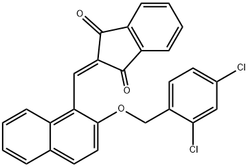 2-({2-[(2,4-dichlorobenzyl)oxy]-1-naphthyl}methylene)-1H-indene-1,3(2H)-dione Struktur