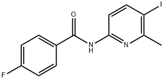 4-fluoro-N-(5-iodo-6-methyl-2-pyridinyl)benzamide Struktur