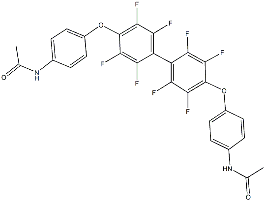 N-[4-({4'-[4-(acetylamino)phenoxy]-2,2',3,3',5,5',6,6'-octafluoro[1,1'-biphenyl]-4-yl}oxy)phenyl]acetamide Struktur