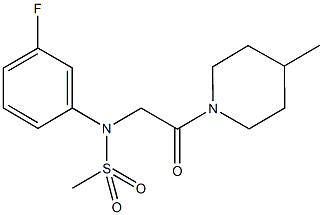 N-(3-fluorophenyl)-N-[2-(4-methyl-1-piperidinyl)-2-oxoethyl]methanesulfonamide,680994-91-6,结构式