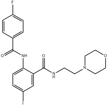 2-[(4-fluorobenzoyl)amino]-5-iodo-N-[2-(4-morpholinyl)ethyl]benzamide 化学構造式