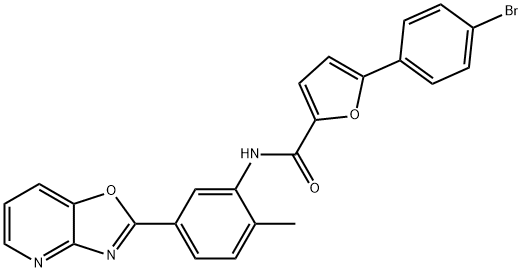 5-(4-bromophenyl)-N-(2-methyl-5-[1,3]oxazolo[4,5-b]pyridin-2-ylphenyl)-2-furamide Struktur