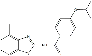 681236-26-0 4-isopropoxy-N-(4-methyl-1,3-benzothiazol-2-yl)benzamide