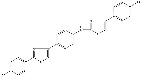 4-(4-bromophenyl)-N-{4-[2-(4-chlorophenyl)-1,3-thiazol-4-yl]phenyl}-1,3-thiazol-2-amine,68173-72-8,结构式