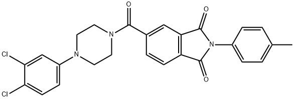 5-{[4-(3,4-dichlorophenyl)-1-piperazinyl]carbonyl}-2-(4-methylphenyl)-1H-isoindole-1,3(2H)-dione 化学構造式