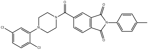 5-{[4-(2,5-dichlorophenyl)-1-piperazinyl]carbonyl}-2-(4-methylphenyl)-1H-isoindole-1,3(2H)-dione Struktur