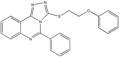 3-[(2-phenoxyethyl)sulfanyl]-5-phenyl[1,2,4]triazolo[4,3-c]quinazoline Structure