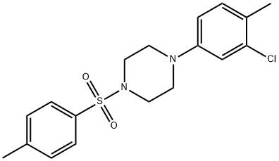 1-(3-chloro-4-methylphenyl)-4-[(4-methylphenyl)sulfonyl]piperazine 结构式