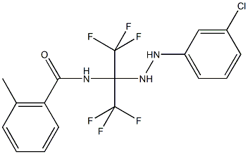 N-[1-[2-(3-chlorophenyl)hydrazino]-2,2,2-trifluoro-1-(trifluoromethyl)ethyl]-2-methylbenzamide 化学構造式