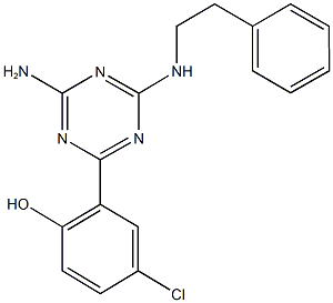 2-{4-amino-6-[(2-phenylethyl)amino]-1,3,5-triazin-2-yl}-4-chlorophenol Structure