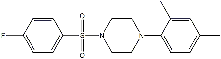 1-(2,4-dimethylphenyl)-4-[(4-fluorophenyl)sulfonyl]piperazine 化学構造式