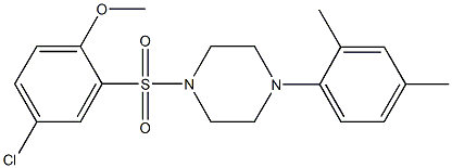 1-[(5-chloro-2-methoxyphenyl)sulfonyl]-4-(2,4-dimethylphenyl)piperazine,682762-35-2,结构式