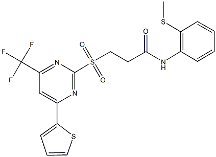 N-[2-(methylsulfanyl)phenyl]-3-{[4-(2-thienyl)-6-(trifluoromethyl)-2-pyrimidinyl]sulfonyl}propanamide,685526-43-6,结构式