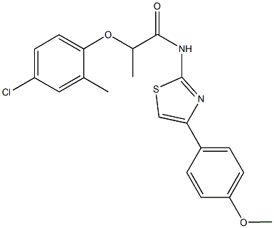 2-(4-chloro-2-methylphenoxy)-N-[4-(4-methoxyphenyl)-1,3-thiazol-2-yl]propanamide 结构式