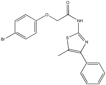 2-(4-bromophenoxy)-N-(5-methyl-4-phenyl-1,3-thiazol-2-yl)acetamide,685547-47-1,结构式