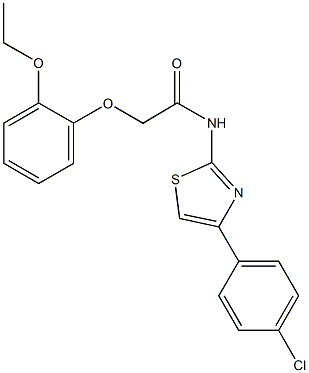 N-[4-(4-chlorophenyl)-1,3-thiazol-2-yl]-2-(2-ethoxyphenoxy)acetamide Structure