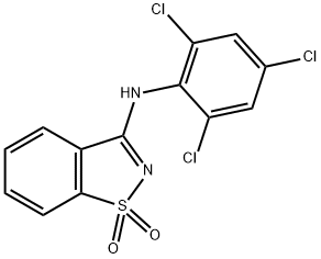 N-(1,1-dioxido-1,2-benzisothiazol-3-yl)-N-(2,4,6-trichlorophenyl)amine 化学構造式