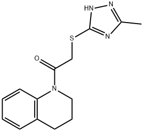 2-(3,4-dihydro-1(2H)-quinolinyl)-2-oxoethyl 5-methyl-4H-1,2,4-triazol-3-yl sulfide 结构式