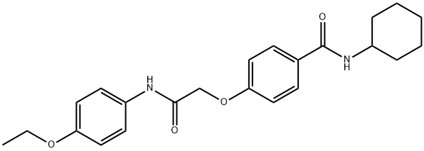 N-cyclohexyl-4-[2-(4-ethoxyanilino)-2-oxoethoxy]benzamide 化学構造式