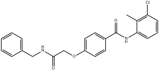 4-[2-(benzylamino)-2-oxoethoxy]-N-(3-chloro-2-methylphenyl)benzamide Struktur